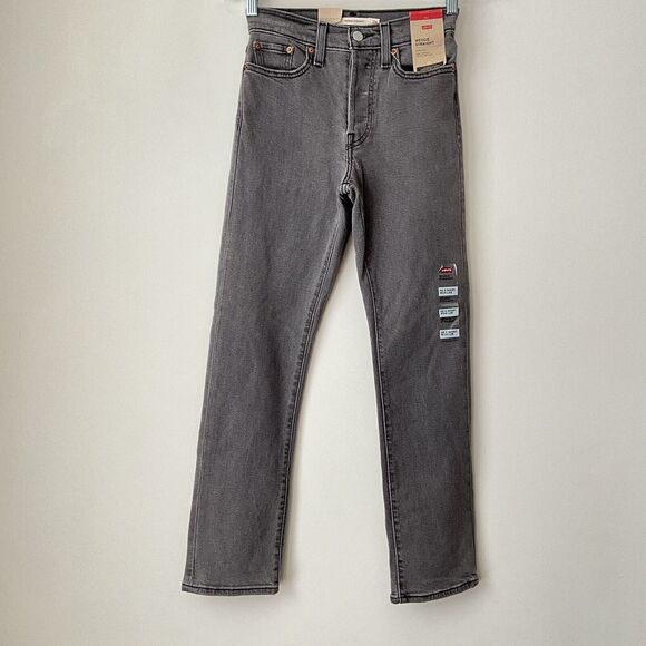 Levi’s Jeans Charcoal Button Fly High Rise Wedgie Straight 24 - Picture 12 of 12